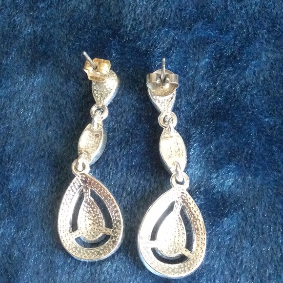 Silver Sparkle Post Earrings - Picture 4 of 4